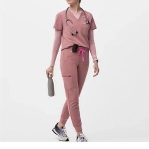 FIGS Scrub Set Women’s 6XL Mauve Catarina One Pocket Top Zamora Jogger Pants
